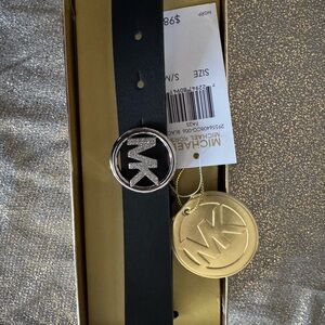 Michael Kors Black Belt with Silver Buckle